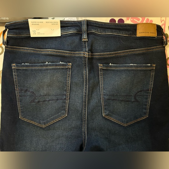 American Eagle Jeans 12 Short AE High Rise NWT Dark Wash Denim Stretchy - Picture 5 of 8